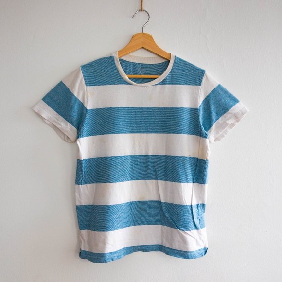 Vintage Old Navy Sailer Blue & White Striped Tee - Picture 1 of 3